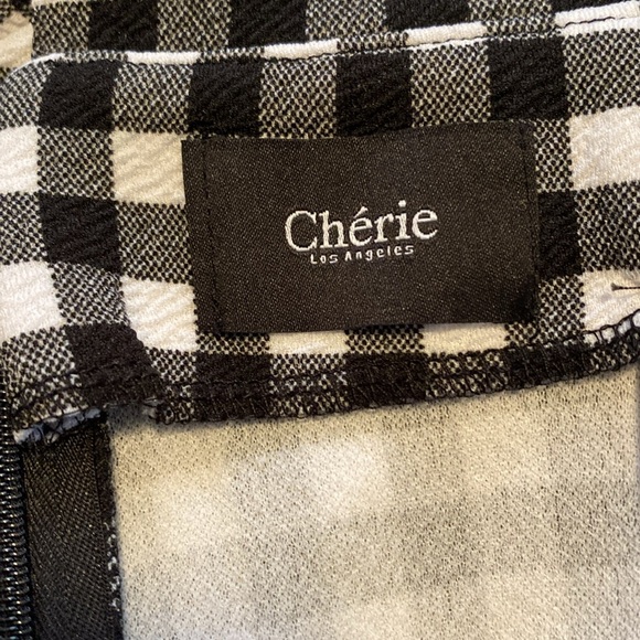 Cherie Black White Gingham Paper Bag High Waist Tie Belt Skirt - Picture 10 of 14